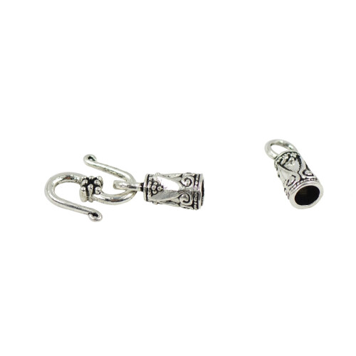 Hook End Caps for Leather Cord Jewelry Making, 30 Sets 1