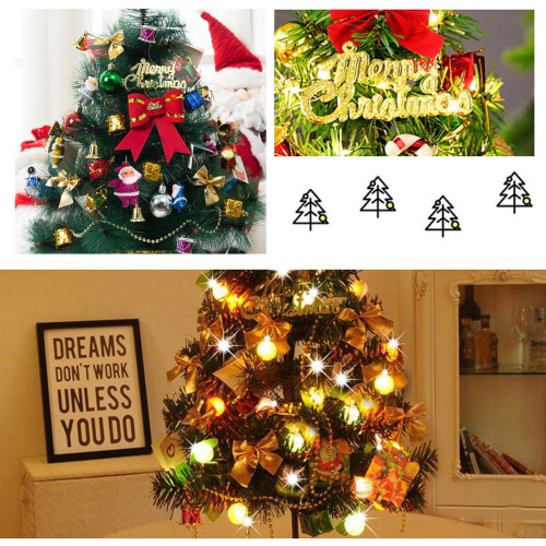 Mini Christmas Tree 60cm with LED Lights and Ornaments 1