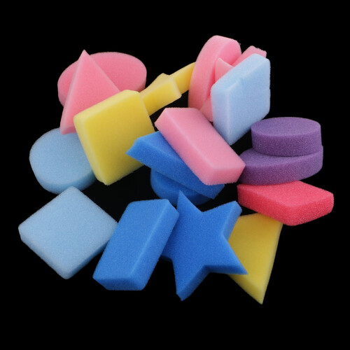 Sponge Painting Brushes Assorted Shapes 18 Pack 1