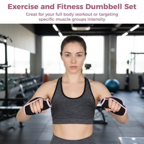 Adjustable Dumbbell Hand Weights Set of 2 with Straps 2