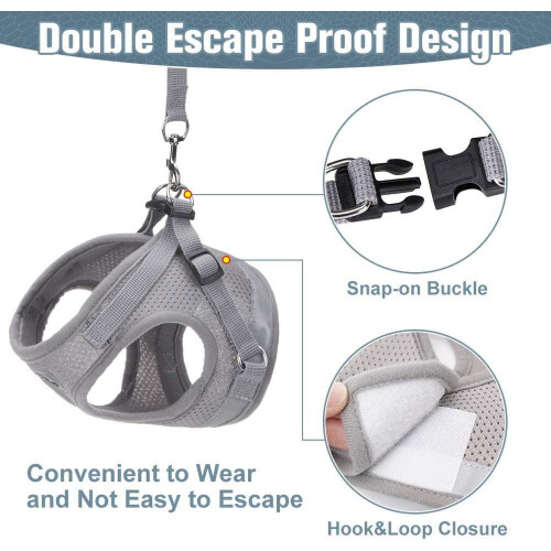 Cat Harness and Leash Set Adjustable Reflective Vest 1