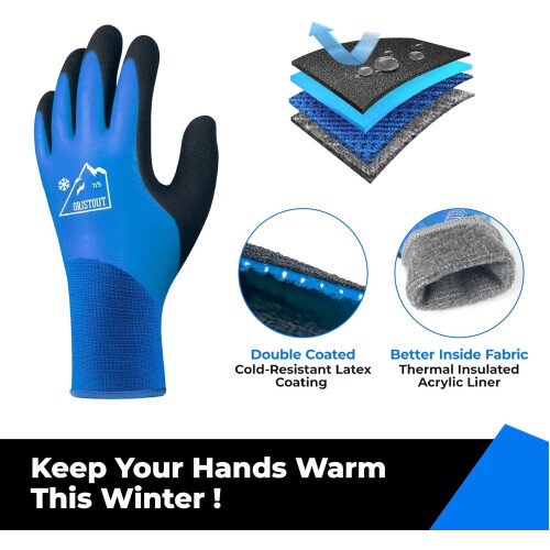 Winter Work Gloves Waterproof Insulated Touchscreen 2 Pair 1