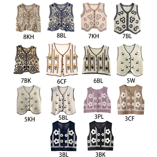 Boho crochet vest for women floral pattern sleeveless 2