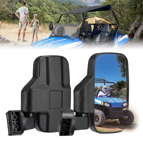 UTV Side View Mirrors Adjustable Break-Away 1.6-2 Inch 1