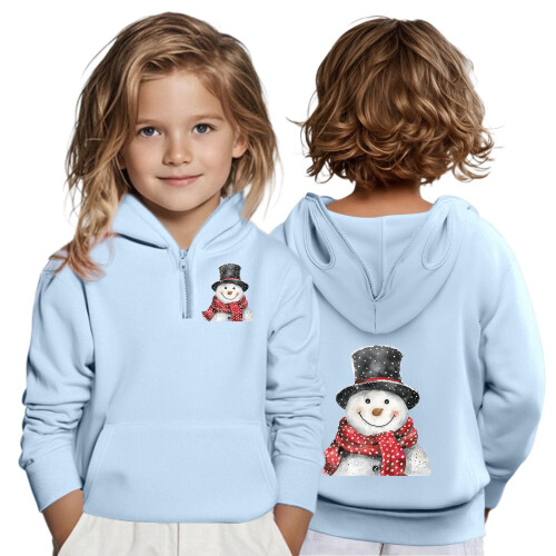 Boys Graphic Hooded Sweatshirt with Front Pocket and Zipper 1