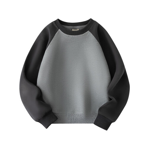 Color Block Pullover Sweatshirt for Toddlers Dark Gray 1