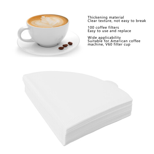 Coffee Filters Soft Wood Pulp V60 Cone 100 Pcs 2