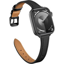 Slim Top Grain Leather Apple Watch Band 38mm–49mm