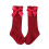 Cotton Lace Toddler Socks with Bow Red One Size 1