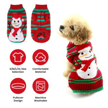 Dog Sweater Red Snowman Small Dog and Cat