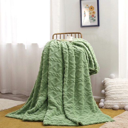 Polyester Blanket 150x100cm Soft Warm Throw Green 1 Pc
