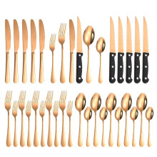 Black Flatware Set Stainless Steel 36-Piece for 4