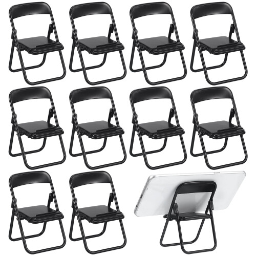 Folding Phone Stand Mini Holder Black 12 Pcs