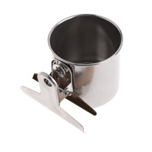 Stainless Steel Bird Bowl with Clamp 1 Piece