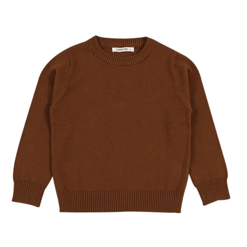 Kids Knit Pullover Sweater Long Sleeve Round Neck Solid