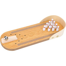 Mini Wooden Desktop Bowling Game for Kids and Adults