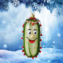 Green Acrylic Pickle Ornament Cucumber Pendant with Lanyard