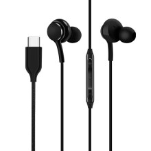 Wired Earbuds with Mic USB-C 4.2 Ft Black