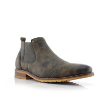 Men's Chelsea Slip-On Ankle Boots Rust Grey Size 10