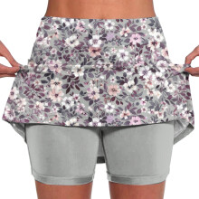 Women's Floral Athletic Skorts Elastic Mid-Waist Size