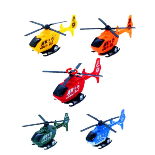 Mini Pullback Helicopter Toys Plastic Inertia Aircraft 6 Pcs 2