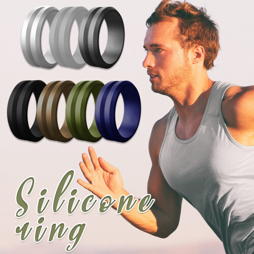 Silicone Wedding Rings for Men 8mm 8-Pack Size 10 2