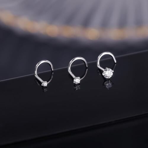 18K Plated Nose Studs Corkscrew Style 3 Pcs 1