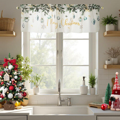 Christmas pine tree valance 54x18 inch rod pocket 1