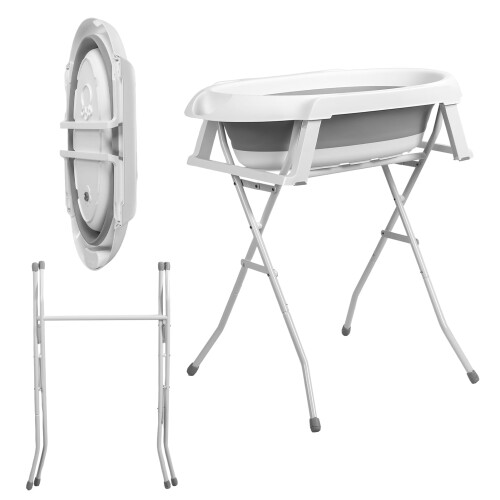 2-in-1 Dog Bathtub Foldable Portable Grey 1