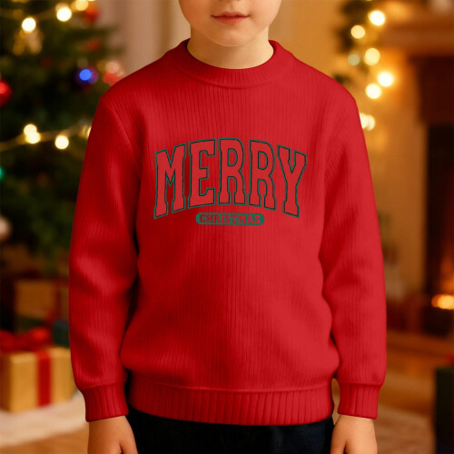 Boys Long Sleeve Crew Neck Sweatshirt Warm Lined Thermal 1