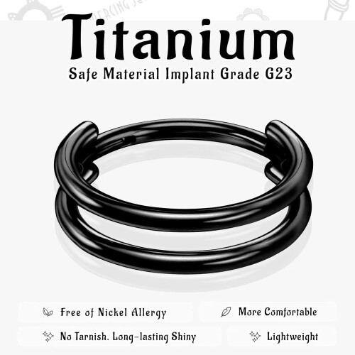 G23 Titanium Conch Piercing Set 16G 8/10/12mm Hypoallergenic 1