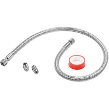 1/4" X 40" Flexible Compressor Jumper Hose -Corrugated Stainless Core, Braided Cover, 870 PSI, 1/4" NPT Swivel Male Ends