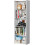 Narrow Tall Bookcase Black 5-Tier 52 Inch 8