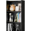 Narrow Tall Bookcase Black 5-Tier 52 Inch 7