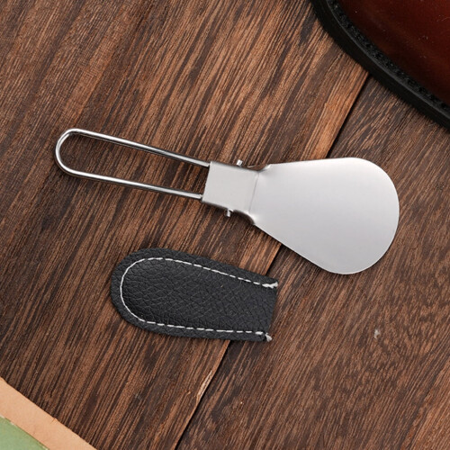 Foldable Shoe Horn Stainless Steel Ergonomic Handle 1 Pack 2