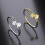 Double Flower Ring Gold Silver Stainless Steel Size 7-11 4