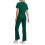 Nurse Scrubs Set Dark Green Solid Short Sleeve Top and 5