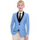 Kids Formal Suit Jacket Light Blue Long Sleeve Lapel 11-12 3