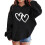 Kids Long Sleeve Pullover Hoodie Letter Print Black 3-4 3