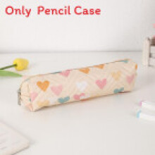 (Yellow) Pattern Heart Childrens Pencil Case With Zipper Closure For Kids Students And