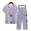 Women's Summer Printed 2-Piece Pajama Set Round Neck Top 2