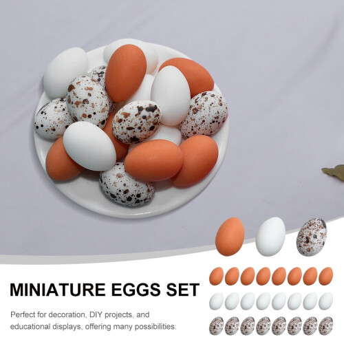Miniature Bird Eggs Models for Dollhouse Decor 30 pcs 2