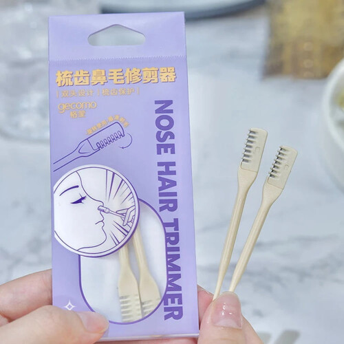 Manual Nose Hair Trimmer Waterproof Double Head 2 Pcs 1