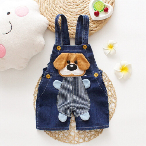 Denim Suspender Overalls Dark Blue Polyester Cotton Baby 2