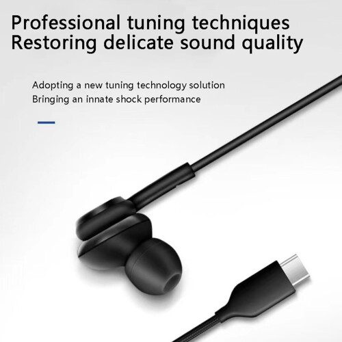 Wired Earbuds with Mic USB-C 4.2 Ft Black 1