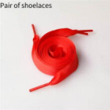 (Red,43in/110cm)Double Polyester Ribbon Satin Wide Flat Shoelace Candy Color Various Fashion