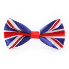 (UK)Countries Bow Ties Clip On Fancy Dress Costume Union Jack Usa Flag Tie Silk