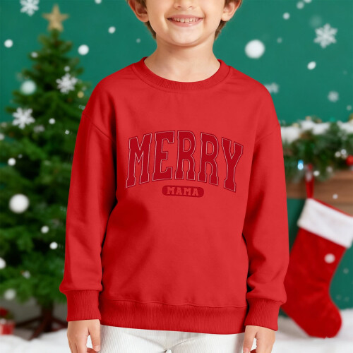 Boys Letter Print Crewneck Sweatshirt Soft Long Sleeve Fall 1
