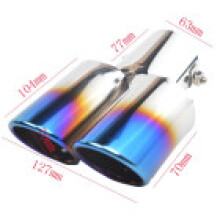 Steel Stainless Car Rear Dual Exhaust Pipe Tail Muffler Tip Throat Blue Tailpipe
