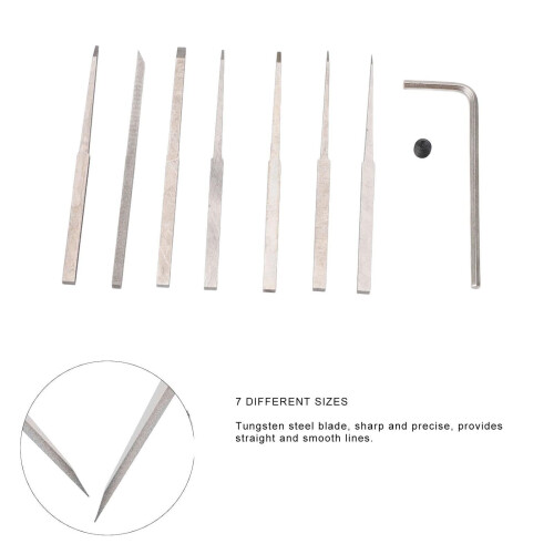Model Scriber Set Tungsten Steel 0.1-2.0 mm 9-Piece 2